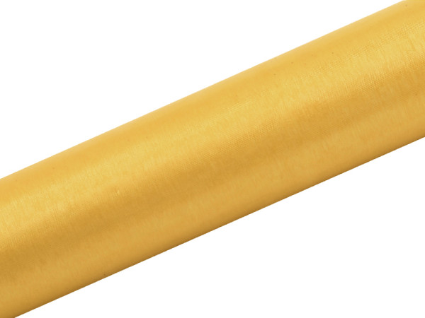 Organzová řezaná stuha 16 cm - tmavě žlutá ( 9 m / rol )