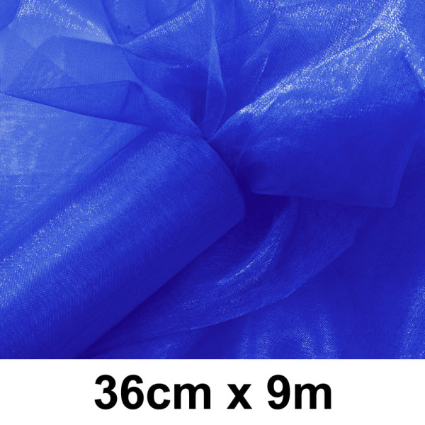 Organzový pás 36 cm - modrá (9 m/rol)