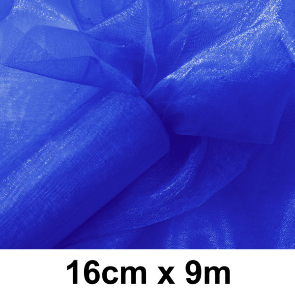 Organzová řezaná stuha 16cm - modrá(9 m/rol)
