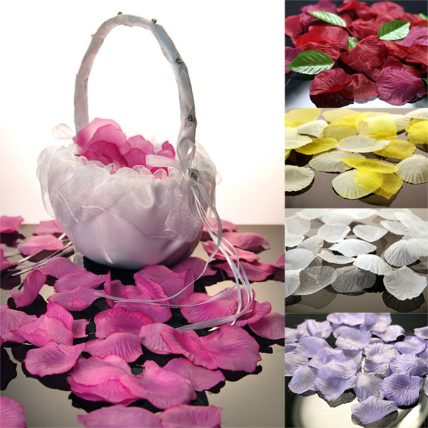 Textilní plátky růží na házení 48 x 52 mm (100 ks/bal)