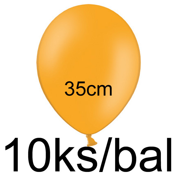 Balonek pastelový - Ø35 cm - oranžová (10 ks/bal)
