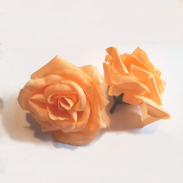 Umělá růže textilní  Ø8 cm - oranžová (10 ks/bal)