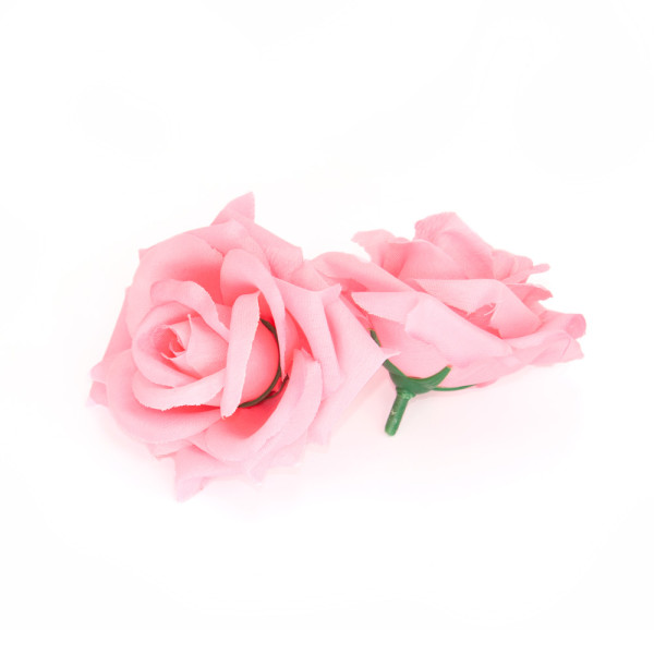 Umělá růže textilní  Ø8 cm - růžová (10 ks/bal)