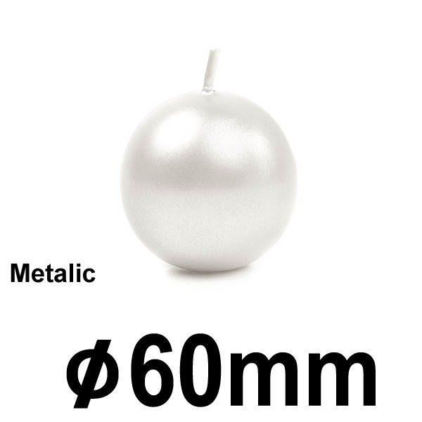 Svíčka koule METALIC Ø 6 cm  - perlová (1 ks)