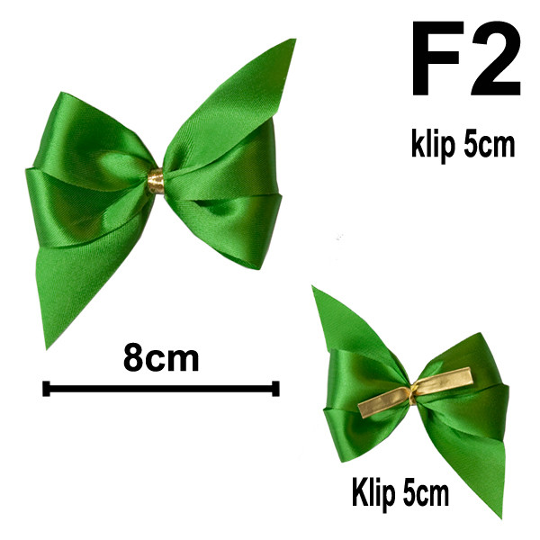 Mašlička s klipem typ F2 - zelená (10 ks/bal)