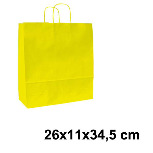 Papírová taška SPEKTRUM 26 x 11 x 34,5 cm  - žlutá (10 ks/bal)