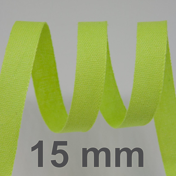 Bavlněná stuha - Cordula 15 mm - světle zelená 104 (20 m)