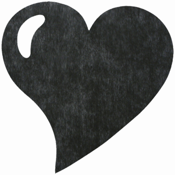 Svatební prostírání z vlizelínu - srdce 38x38cm - černá (50ks/bal)