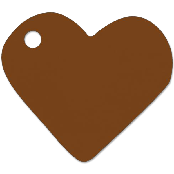 Svatební jmenovka 4x4cm - srdce - čokoládová (10ks/bal)