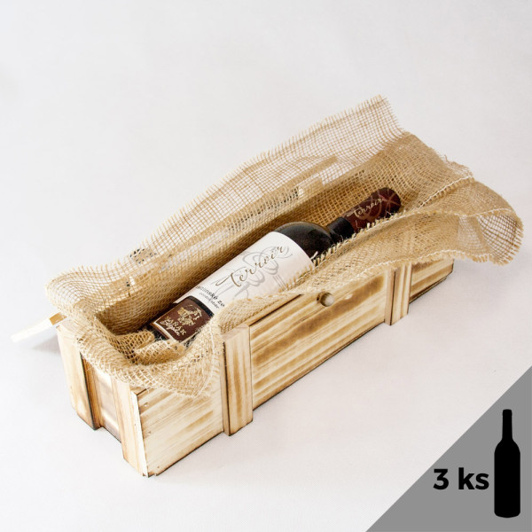 Dřevěná truhla na víno 3 x 0,75L (1 ks)