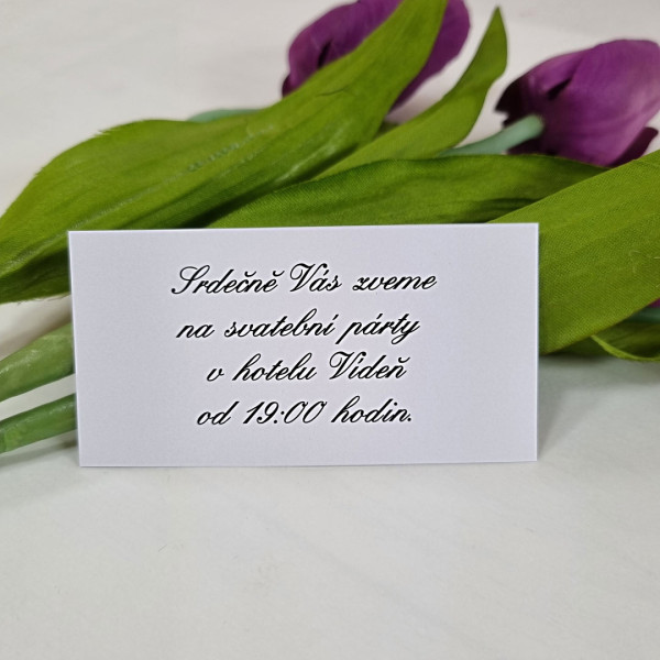 Pozvánka ke svatebnímu stolu UNI 10x5 cm-bílá křída (1 ks)