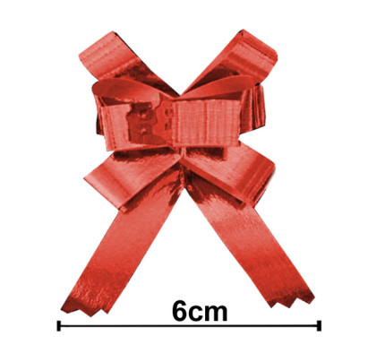 Stahovací mašle Basic 1/25 METAL - červená (50 ks/bal)