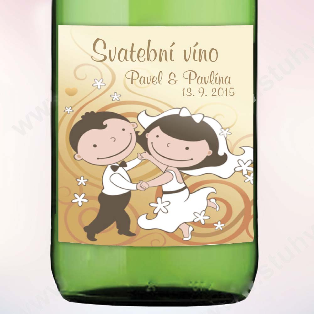 Etikety na svatební víno (6 ks/bal) - +84,- Kč (69,42 Kč bez DPH)